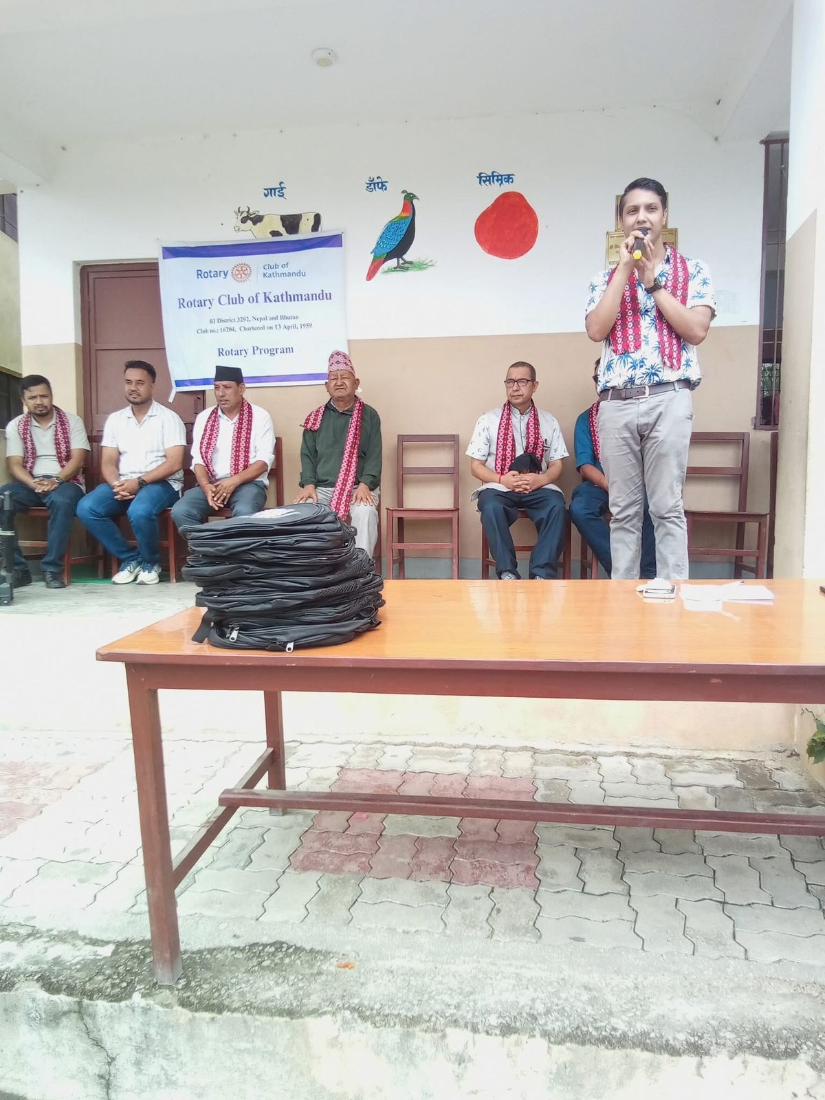 Rotary Club of Kathmandu Distributes School Bags to the Students of Shree Viniyak Saraswoti Basic School